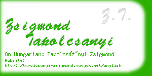 zsigmond tapolcsanyi business card